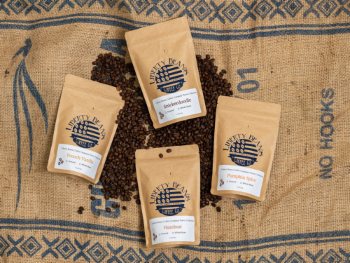 Liberty Blend 4-Pack Flavored Coffee Ground, 4 Oz of Medium Roast Ground Coffee per Bag Perspective: back