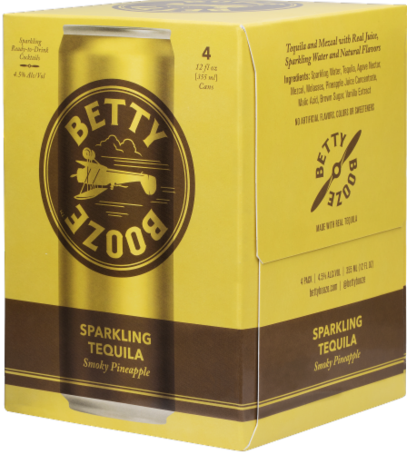 Betty Booze™ Sparkling Tequila Smoky Pineapple Perspective: back