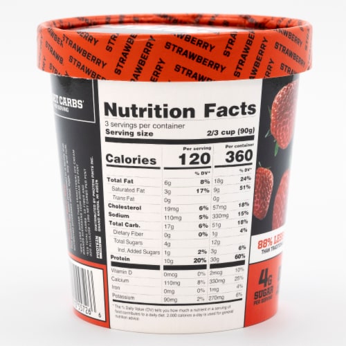 Protein Pints® Strawberry Frozen Dessert Perspective: back