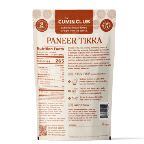The Cumin Club Paneer Tikka Perspective: back