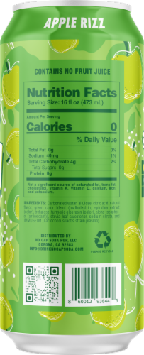 No Cap! Soda Pop Apple Riz Zero Sugar Perspective: back