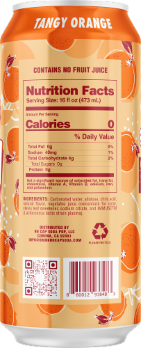 No Cap! Soda Pop Tangy Orange Zero Sugar Perspective: back