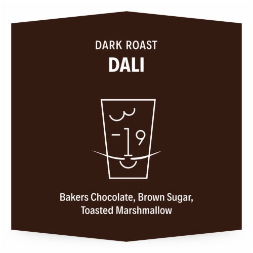 3-19 Coffee Dali Blend Dark Roast Whole Bean Coffee Perspective: back