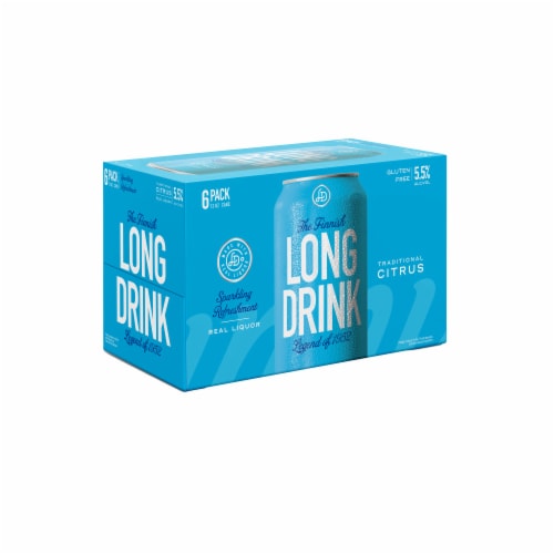 The Finnish Long Drink Traditional Citrus Canned Cocktail Perspective: back