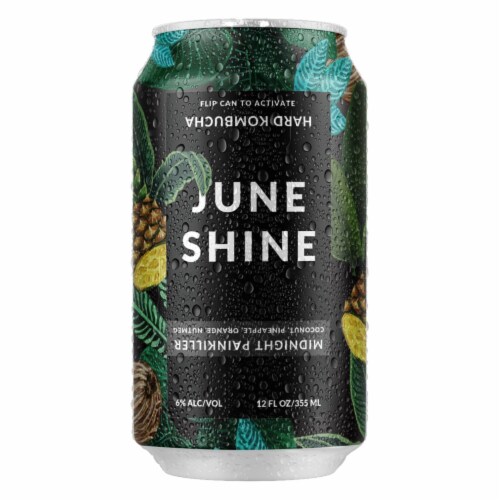 Juneshine Midnight Painkiller Hard Kombucha, 6 cans / 12 fl