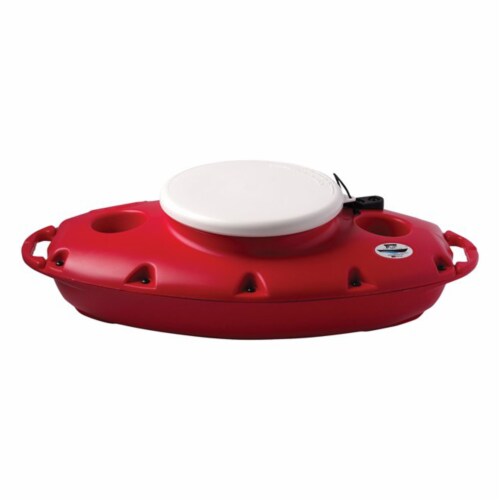 CreekKooler Pup 15 Quart Portable Floating Beverage Water Drink Can Cooler, Red Perspective: back