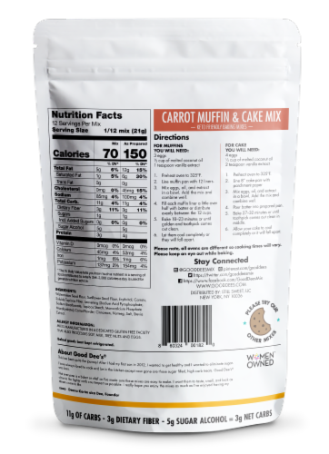 Low Carb Baking Mix,Carrot Muffin & Cake Mix, Keto Baking Mix, No Sugar Added, Gluten Free Perspective: back