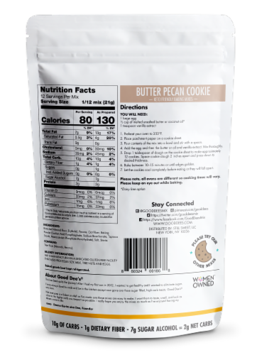 Butter Pecan Cookie Mix I Keto Baking Mix I Sugar Free, Diary Free, Gluten Free, Soy Free Perspective: back