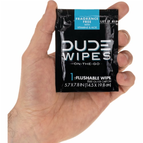 DUDE Wipes® Flushable Wipe Travel Packets Perspective: back
