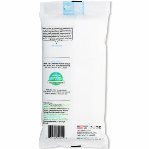 Dude Shower® On-The-Go Body Wipes Perspective: back