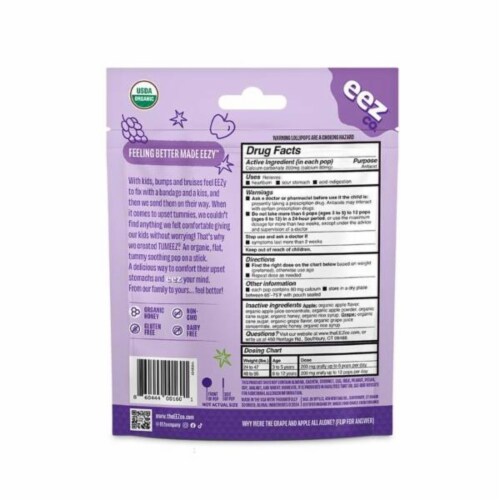 Lolleez® Tumeez® Organic Tummy Soothing Pops Perspective: back