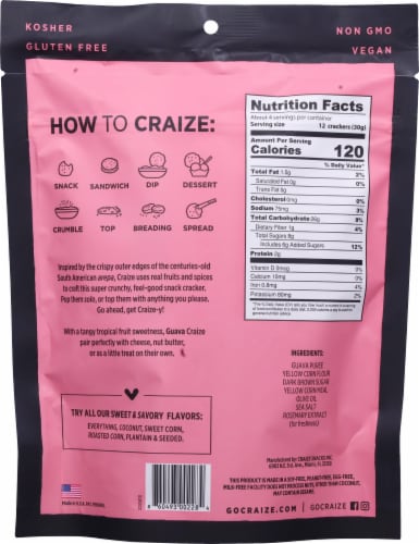 Craize® Guava Toasted Corn Snack Crackers Perspective: back