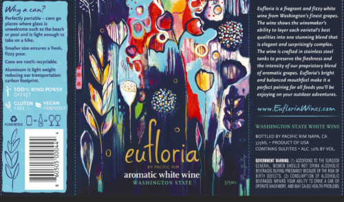 Eufloria Aromatic White Wine Can Perspective: back
