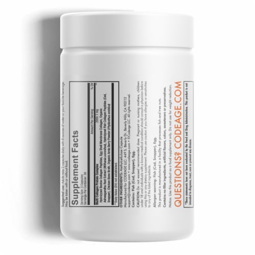 Codeage Multi Collagen Dietary Supplement Capsules Perspective: back