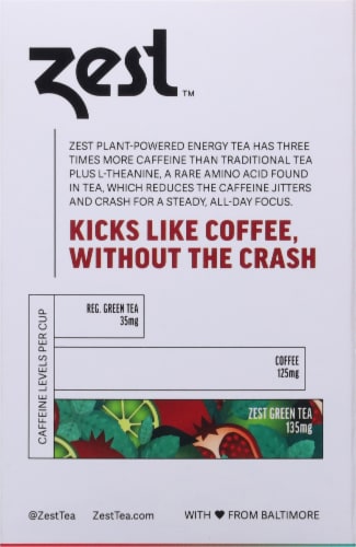 Zest™ Tea Pomegranate Mojito Energy Green Tea Perspective: back