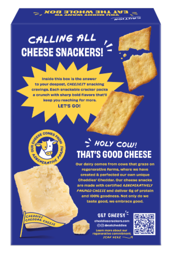 Cheddies® Classic Cheddar Baked Cheesy Crackers Box Perspective: back