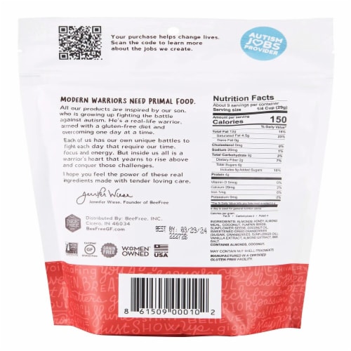 BeeFree™ Warrior Mix Hagen's Berry Bomb Warrior Mix Snack Clusters Perspective: back