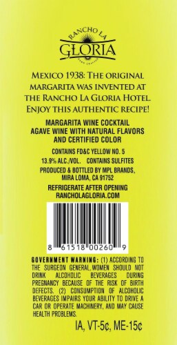 Rancho La Gloria Classic Lime Ready to Drink Margarita Perspective: back