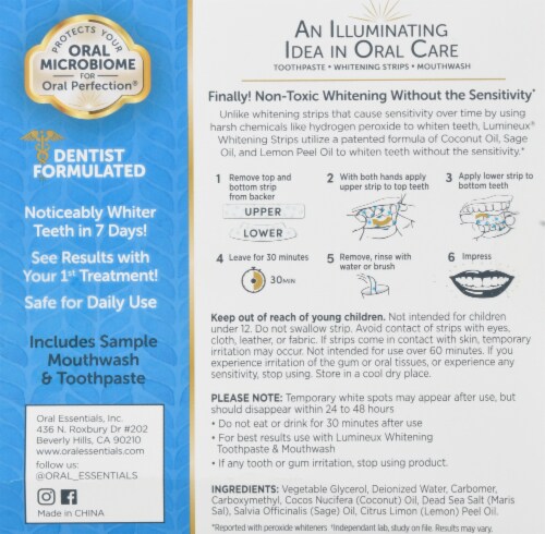 Lumineux® Oral Essentials Whitening Strips Perspective: back