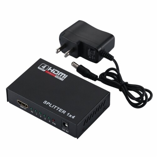 1 in 4 out Full HD HDMI Splitter 1:4 4 Port Repeater Amplifier 3D 1080P 4K - 1:4 Perspective: back
