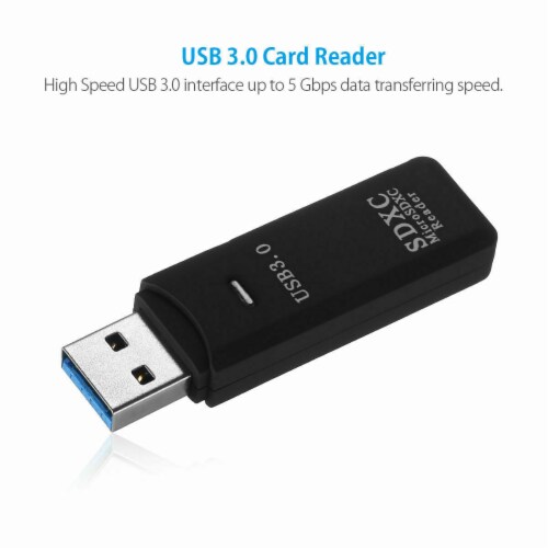 USB 3.0 2 in 1 HighSpeed Memory Card Reader Adapter for Micro SD SDXC TF T-Flash Perspective: back