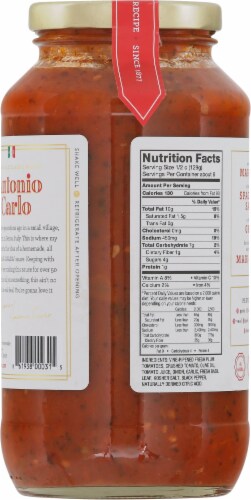 Antonio Carlo Handcrafted Original Recipe Marinara Sauce Perspective: back