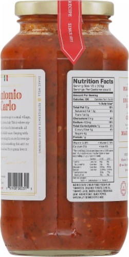 Antonio Carlo Handcrafted Original Recipe Marinara Sauce Perspective: back