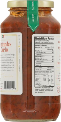 Antonia Carlo Handcrafted Tomato Basil Marinara Sauce Perspective: back