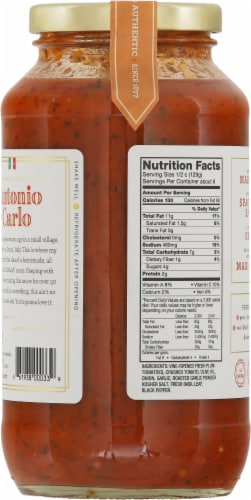 Antonio Carlo Roasted Garlic Marinara Sauce Perspective: back