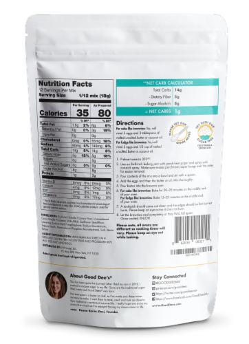 Chocolate Brownie Mix | Keto Baking Mix | Sugar-Free, Gluten-Free, Grain-Free, Nut-Free Perspective: back
