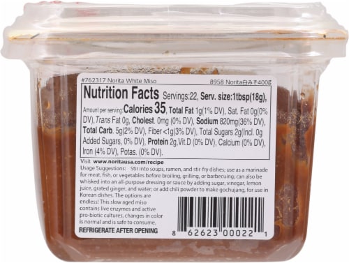 Norita® White Miso Soy Bean Paste Perspective: back