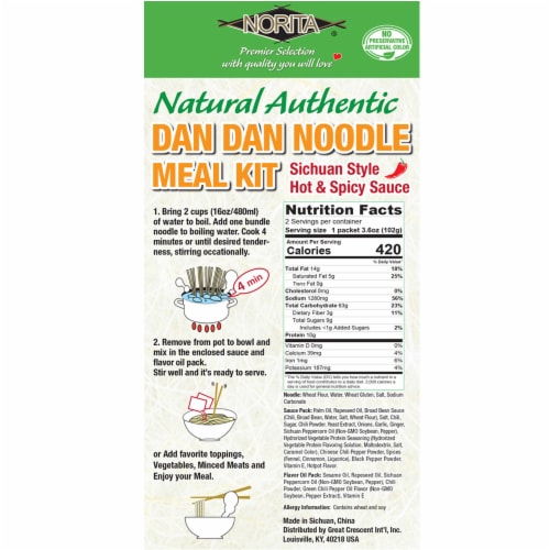 Norita® Sichuan Style Dan Dan Noodle Meal Kit Perspective: back