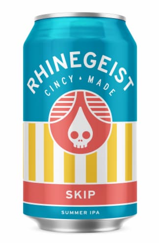Rhinegeist Skip Summer IPA Cans Perspective: back