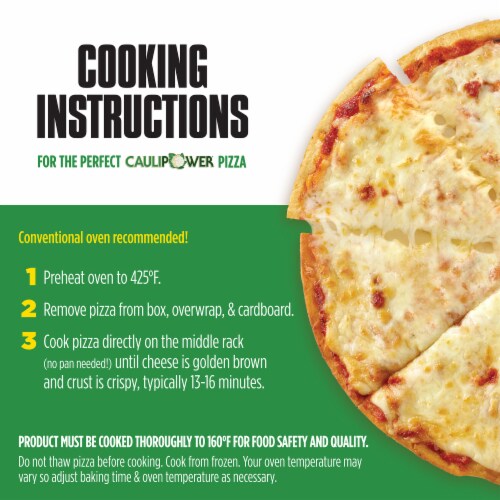 Caulipower® Stone-Fired Three Cheese Cauliflower Crust Frozen Pizza Perspective: back