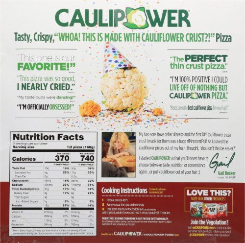 Caulipower® Margherita Stone-Fired Cauliflower Crust Pizza Perspective: back