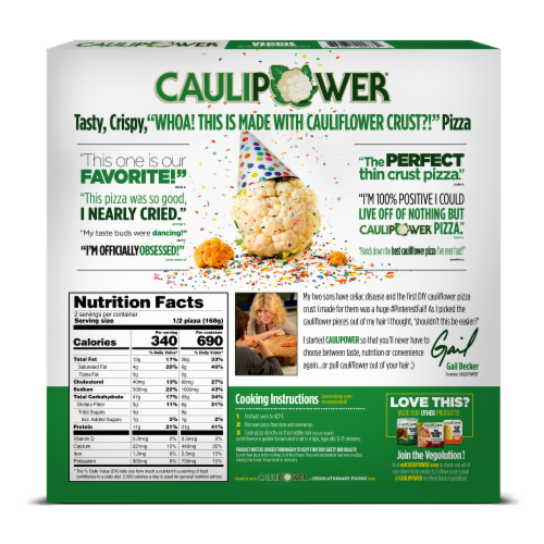 Caulipower® Stone-Fired Veggie Cauliflower Crust Frozen Pizza Perspective: back
