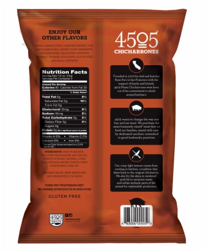 4505 Chicharrones Smokehouse BBQ Seasoned Fried Pork Rinds Perspective: back