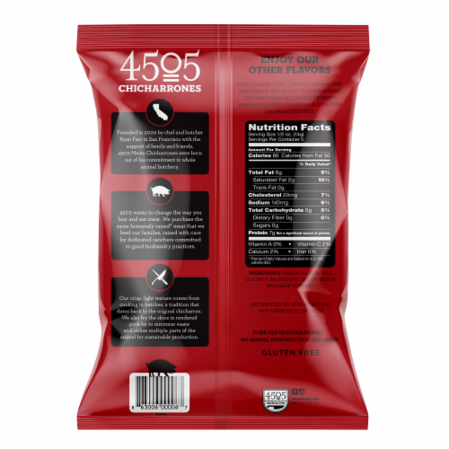 4505 Chicharrones Classic Chili & Salt Fried Pork Rinds Perspective: back