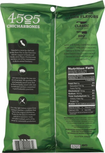 4505 Chicharrones Jalapeno Cheddar Fried Pork Rinds Perspective: back