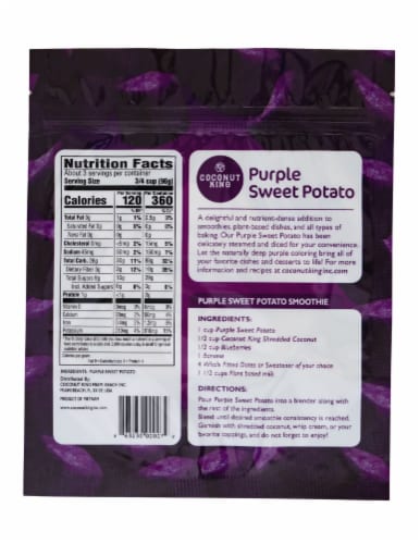 Coconut King Frozen Diced Purple Sweet Potato Perspective: back
