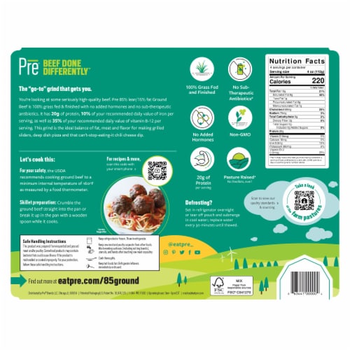 Pre® 85% Lean Ground Beef Perspective: back