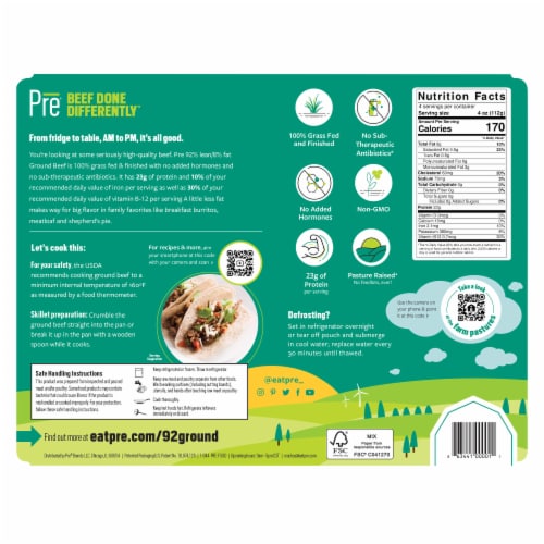 Pre® 92% Lean Ground Beef Perspective: back