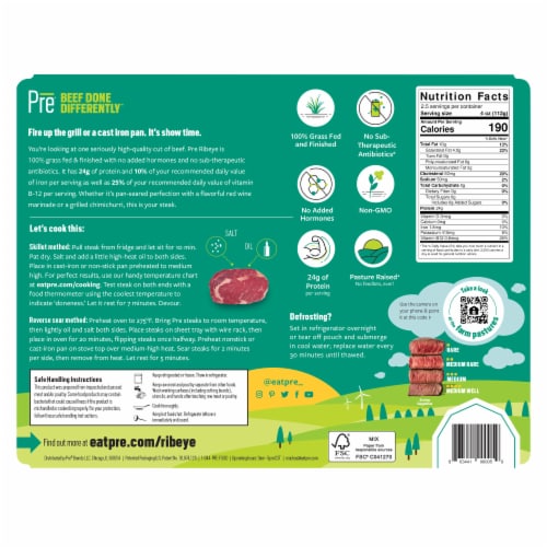 Pre® Beef Ribeye Steak Perspective: back