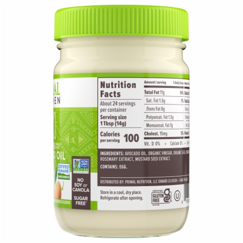 Primal Kitchen Mayo Made with Avocado Oil Perspective: back