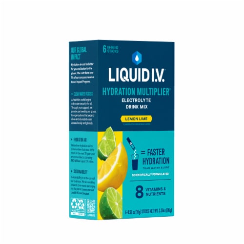 Liquid I.V.® Hydration Multiplier® Lemon Lime Electrolyte Drink Mix Packets Perspective: back