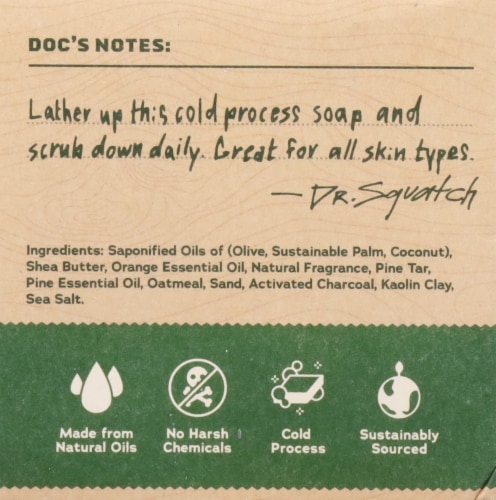 Dr. Squatch® Pine Tar Natural Bar Soap Perspective: back