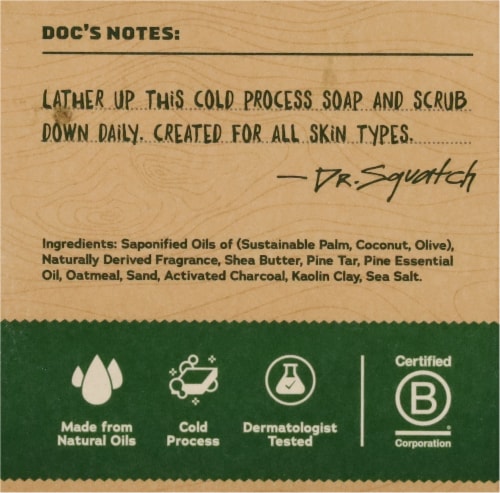 Dr. Squatch® Pine Tar Natural Bar Soap Perspective: back