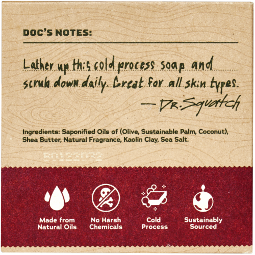 Dr. Squatch Bay Rum Natural Bar Soap Perspective: back