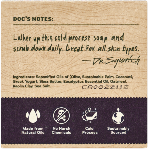 Dr. Squatch® Oatmeal Medium Grit Eucalyptus Soap Perspective: back