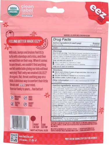 Lolleez® Organic Throat Soothing Pops for Kids Perspective: back